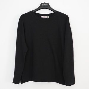 Holt Renfrew/HR2 Woman Black Crew Neck Jersey Sweater Cotton Blend Size M
